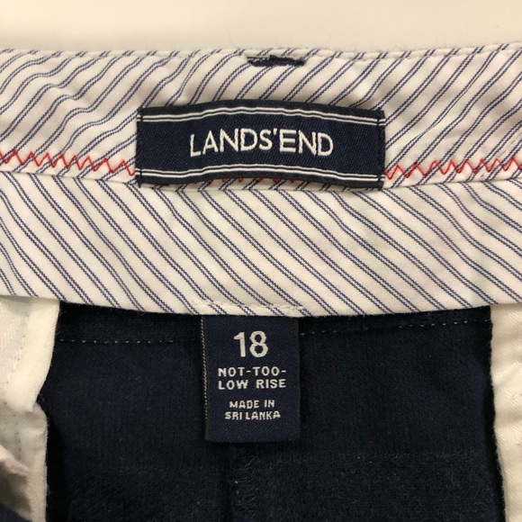Lands End Not Too Low Rise Navy Striped shorts - Picture 3 of 4